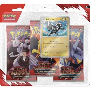 POKEMON BLISTER 3 BUSTE RIVALI PREDESTINATI ZEBSTRIKA ITA