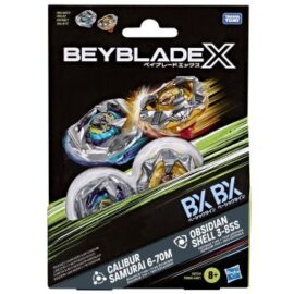 BEYBLADE X DUAL PACK BX CALIBUR SAMURAI 6-70M & OBSIDIAN SHELL 3-85S HASBRO TAKARA TOMY