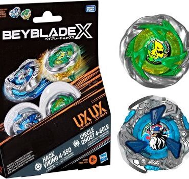 BEYBLADE X DUAL PACK UX HACK VIKING 4-55O & CIRCLE GHOST 4-60LR HASBRO TAKARA TOMY